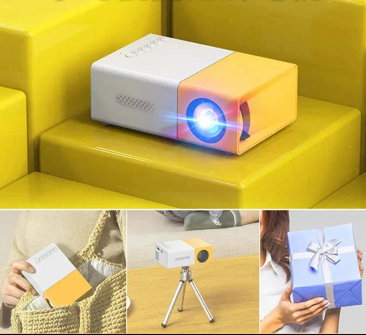 Mini Projector – 1080P Full HD Support, Portable LED Projector, 4K Video Playback, Multiple Connectivity Options